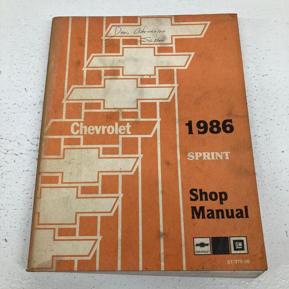 Chevrolet Sprint Shop Manual GM 1986